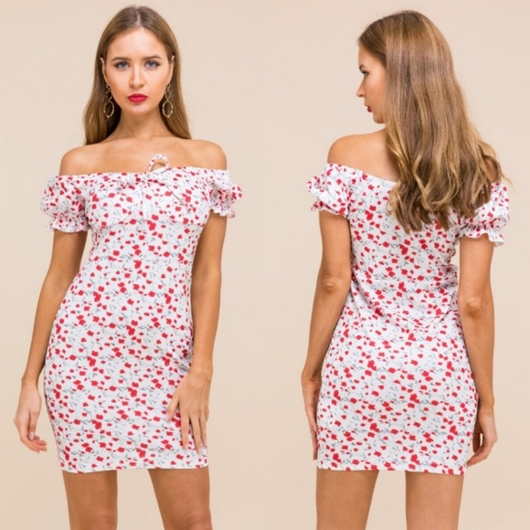 Floral Off The Shoulder Dress - Picture 2 of 7